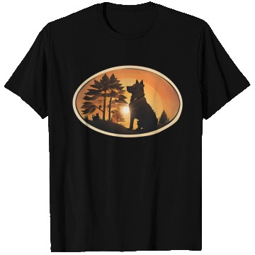 Discover Sunset Wilderness Wolf Silhouette T Shirts