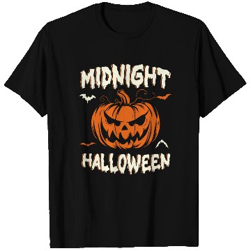 Discover Midnight Halloween Pumpkin Scary Jack-O-Lantern T Shirts