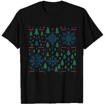 Discover Festive Winter Snowflake Pattern T Shirts