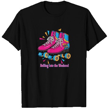 Discover 80s Vibe Roller Skates Retro Style T Shirts