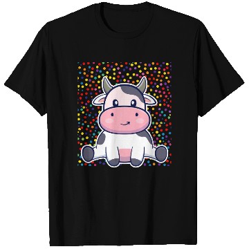 Discover Cute Cartoon Cow with Polka Dots T Shirts