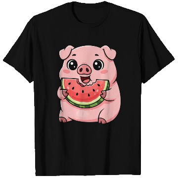 Discover Sweet pig watermelon summer fruit vacation farm T Shirts