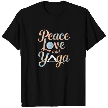 Discover Peace Love and Yoga Motivational Design T Shirts