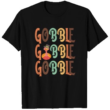 Discover Festive Turkey and Gobble Text Pattern T Shirts