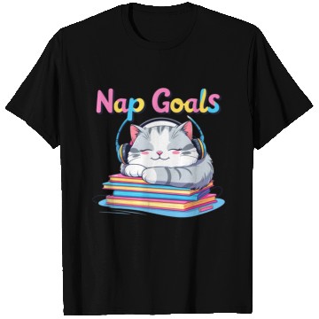Discover Cute Cat Nap Goals Design T Shirts