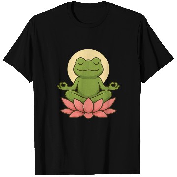 Discover Serene Green Frog Meditation Design T Shirts