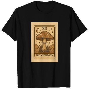 Discover Mystic Mushroom Tarot Card Design T Shirts