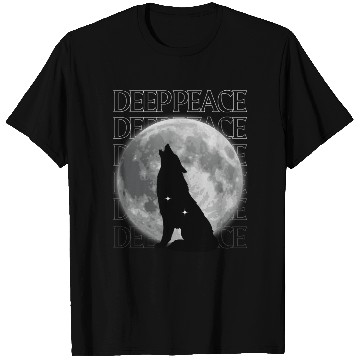 Discover Wolf Howling at Full Moon Design T Shirts
