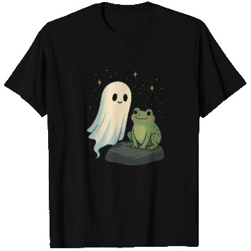 Discover Whimsical Ghost and Frog Friendship T Shirts