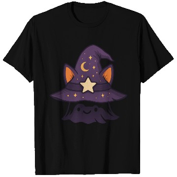 Discover Mystical Cat Witch Hat Design T Shirts