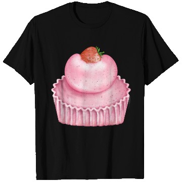 Discover Strawberry Pink Pastry Design T Shirts