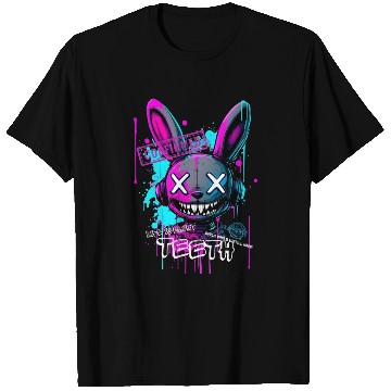 Discover Graffiti Bunny Teeth Streetwear T Shirts