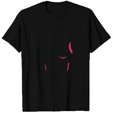 Discover Neon Pink Skull Graphic Design T Shirts