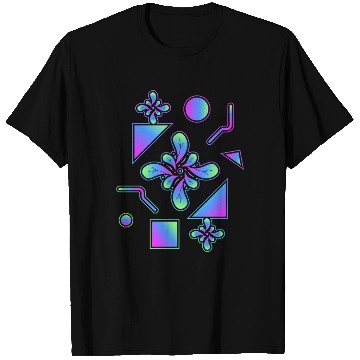 Discover Neon Abstract Flower and Geometric Motifs T Shirts