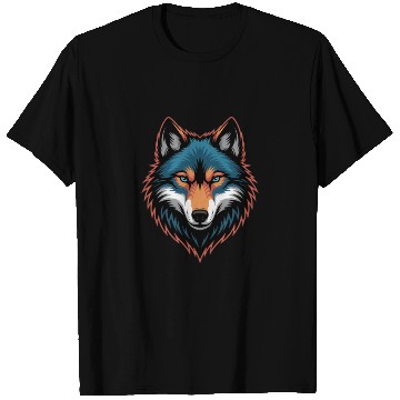 Discover Vivid Wolf Head Illustration T Shirts