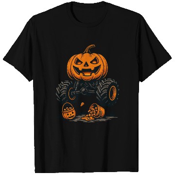 Discover Pumpkin Head Monster Truck with Off-Road Features T Shirts