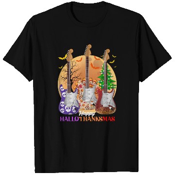 Discover Happy HalloThanksMas Guitar  T Shirts