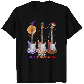 Discover Happy HalloThanksMas Guitar  T Shirts