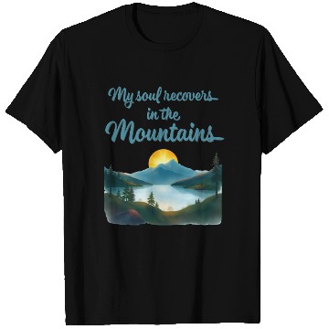 Discover Mountains and Sunrise Inspirational quote T Shirts