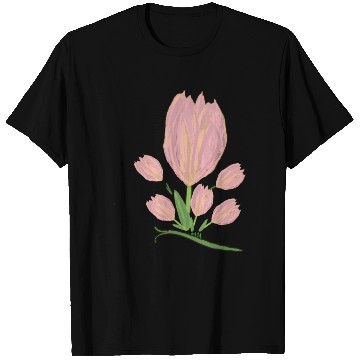 Discover Elegant Pink Tulips  Illustration T Shirts