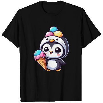 Discover Funny penguin ice cream sweet cartoon summer T Shirts