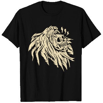 Discover Wild Skull Lion Tattoo Design T Shirts