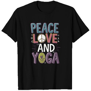 Discover Peace Love Yoga Design T Shirts