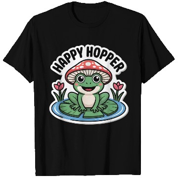 Discover Cute "Happy Hopper" Frog Sticker Design T Shirts