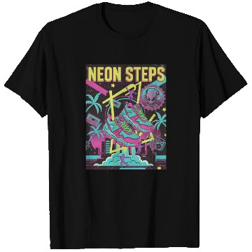 Discover Neon Steps Retro Athletic retro 90 T Shirts