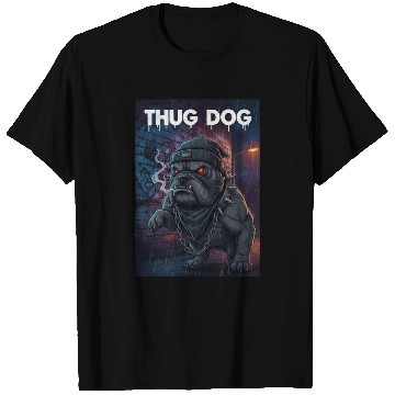 Discover Urban Gothic Thug Dog Design T Shirts