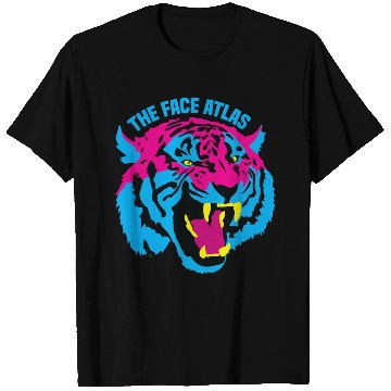 Discover Vivid Tiger Face Atlas Design T Shirts