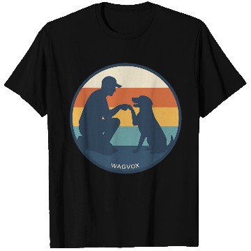 Discover Dog Dad Retro Sunset Badge T Shirts | Wagvox