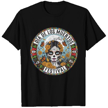 Discover Vibrant Día de los Muertos Skull T Shirts