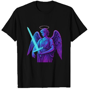 Discover Neon Angel Warrior Illustration T Shirts