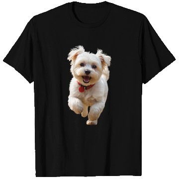 Discover Joyful Puppy Run Illustration T Shirts