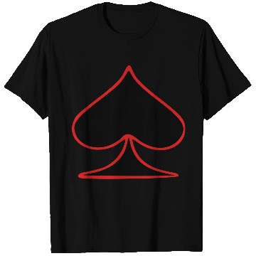 Discover Outlined Spades card shape T Shirts