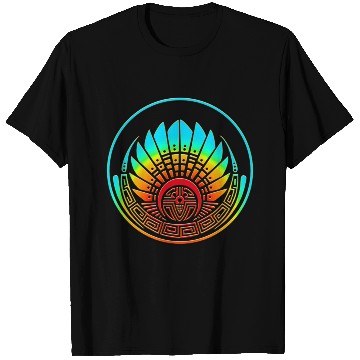 Discover Mayan mask, crop circle, Quetzalcoatl, aztec T Shirts