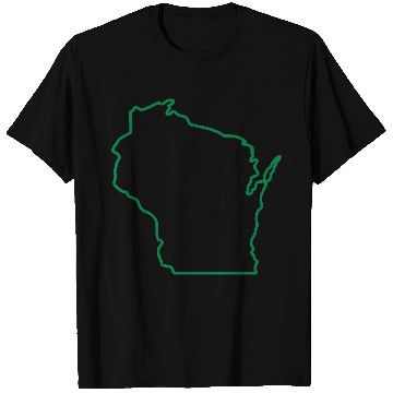 Discover Wisconsin State Outline Design T Shirts