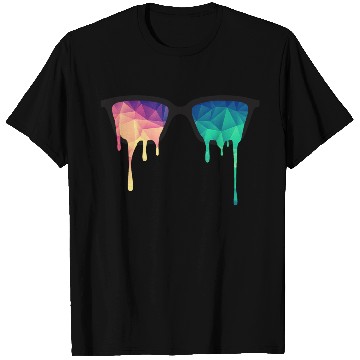 Discover Abstract Psychedelic Nerd Glasses with Color Drops T Shirts