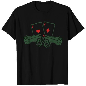 Discover pistol poker card ace gun weapon revolve T Shirts