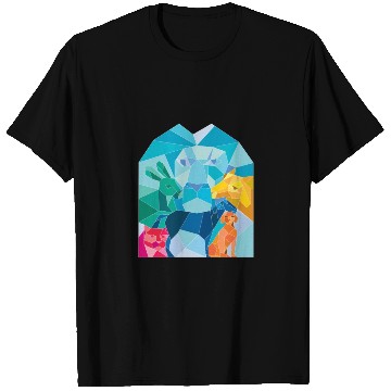 Discover Lion Rabbit Cat Horse Dog Goat Low Polygon T Shirts