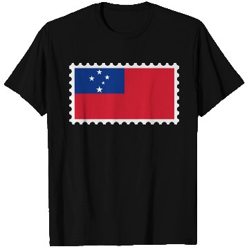 Discover Samoa flag stamp T Shirts