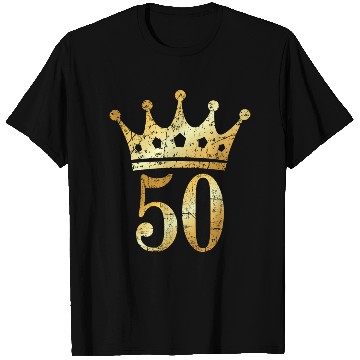 Discover 50th Birthday & Anniversary Crown (Golden-Yellow) T Shirts