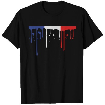 Discover drop blob 3 colors france nation blue white red fl T Shirts