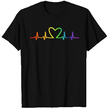 Discover LGBT Pride Rainbow Heartbeat T Shirts
