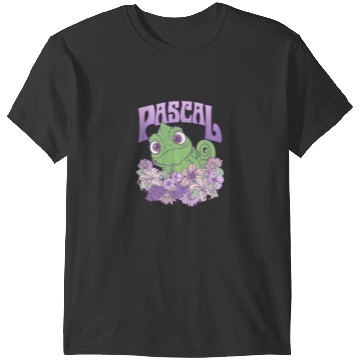 Discover Disney Tangled Cute Pascal Floral Pastel Big Che T-Shirts