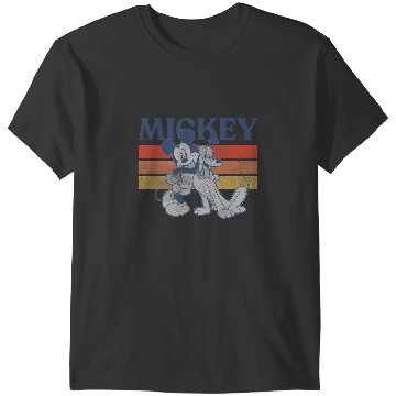 Discover Disney Mickey And Friends Mickey And Pluto Retro Line T-Shirts