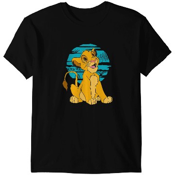 Discover Disney The Lion King Young Simba Happy Blue Retro T-Shirts
