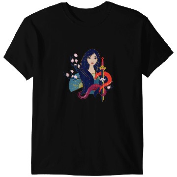 Discover Disney Princess Mulan and Mushu Modern Art Deco Style T-Shirts