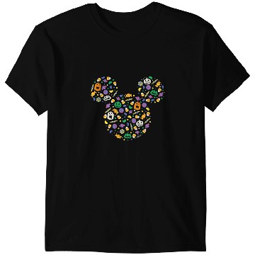 Discover Disney Mickey Mouse Halloween Head Icon Pumpkins and Candy T-Shirts